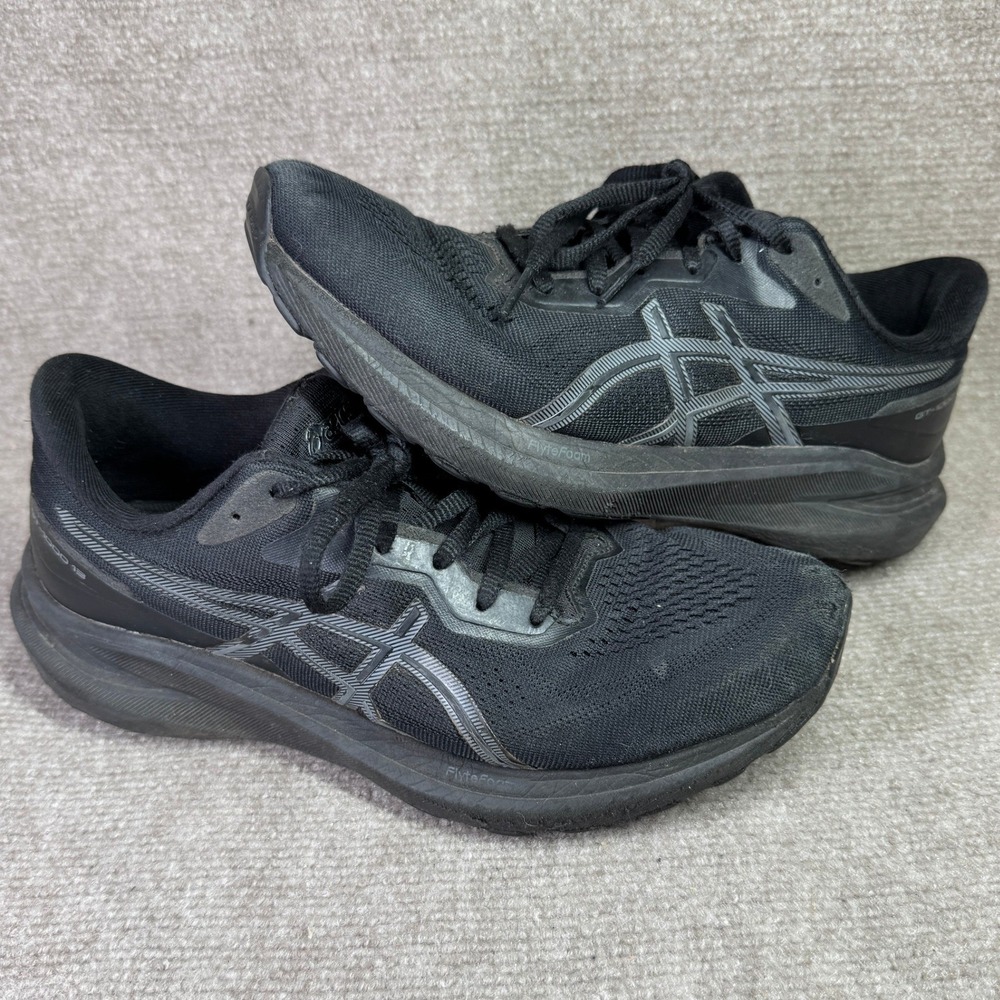 ASICS GT-1000 13 Mens Adult 7.5 Triple Black Running Shoes Sneakers 1011B858